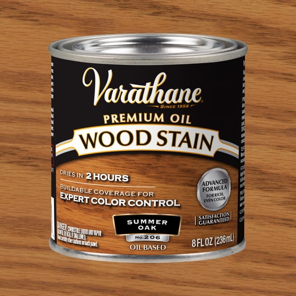 Summer Oak, Varathane Premium Oil-Based Interior Wood Stain-211756, Half Pint