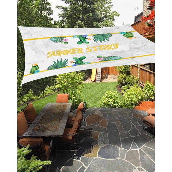 Summer Oasis Sun Shade Sail 14'X18' Catus Green UV Block Outdoor Sail Shades Breathable Waterproof Rectangular Sunshade for Patio Garden Pool Pergola Porch