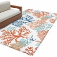 thumbnail image 1 of Summer Ocean Area&nbsp;Rug 2.7x5ft Teal Orange Blue Coral Coastal Nautical Non-Slip&nbsp;Washable Square&nbsp;Rugs Soft Felt Indoor Floor Mat for Bedroom Kitchen Living Room Bathroom, 1 of 9