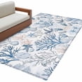 thumbnail image 1 of Summer Ocean Area&nbsp;Rug 3x5ft Blue Coral Seashell Starfish Nautical Coastal Non-Slip&nbsp;Washable Square&nbsp;Rugs Soft Felt Indoor Floor Mat for Bedroom Kitchen Living Room Bathroom, 1 of 9