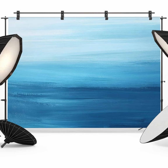 Summer Ocean Backdrop for Photography, Abstract Blue Water Coastal Photo Backdrop Portrait Background Party Banner Photo Backgrounds for Studio Booth Props, 10x8ft