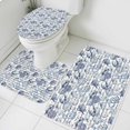 thumbnail image 1 of Summer Ocean Bathroom Rugs Set Blue Retro Conch Starfish Shell Non Slip Absorbent Soft Bath Mats 3 Piece Set with Bathroom Rug, U-Shaped Floor Mat, Toilet Seat Cover Large Size, 1 of 9
