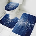 thumbnail image 1 of Summer Ocean Bathroom Rugs Set Seascape Coastal Wave Green Tropical Pain Trees Non Slip Absorbent Soft Bath Mats 3 Piece Set with Bathroom Rug, U-Shaped Floor Mat, Toilet Seat Cover Small Size, 1 of 9