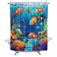 thumbnail image 1 of Summer Ocean Bathroom Shower Curtain, Clownfish Coral Seagrass Underwater World Waterproof Washable Soft Bath Curtain for Bathtub Decor with 12 Hooks&Grommet, 54x78 Inch, 1 of 9