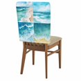 thumbnail image 1 of Summer Ocean Beach Chair Covers Set of 4 Blue Sky Marine Waves Chair Back Covers Stretch Removable Washable Slipcovers Protector for Dining Room Kitchen Party Decor, 1 of 9