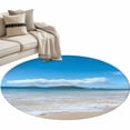 thumbnail image 1 of Summer Ocean Beach Round Area&nbsp;Rug 3.3ft Modern Blue Sky Marine Non-Slip&nbsp;Washable Circle Rugs Soft Felt Indoor Floor Mat for Bedroom Kitchen Living Room Bathroom, 1 of 9