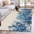 thumbnail image 1 of Summer Ocean Coral Washable Area Rugs 2.7'x5', Nautical Sea Watercolor Blue Starfish Shell Linen Low Pile Throw Living Room Rug Non-Slip Sturdy Edge Binding Carpet for Indoor Entryway Bedside Kitchen, 1 of 9