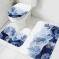 thumbnail image 1 of Summer Ocean Corals Bathroom Rugs Set Nautical Coastal Abstract Watercolor Blue Sea Wave Non Slip Absorbent Bath Mats 3 Piece Set with Bathroom Rug, U-Shaped Floor Mat, Toilet Seat Cover Small Size, 1 of 9