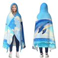 thumbnail image 1 of Summer Ocean Dolphin Wearable Blanket Hoodies for Women Men Adults Dolphin Lovers Warm Cozy Sunny Summer Sea Dolphins Hooded Blankets for Travel Sofa Decor Birthday Gifts 60x80 Inch, 1 of 5