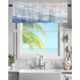 thumbnail image 1 of Summer Ocean Kitchen Curtains Valances for Windows,Beach Coastal Rod Pocket Valance Short Curtain,Blue Gradient Window Treatments for Living Room Bedroom Decor 54x18in, 1 of 6