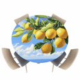 thumbnail image 1 of Summer Ocean Lemon Fruit Tree Fitted Round Tablecloths Elastic Edged Table Covers 55"-60",Blue Sky Sea Surface Landscape Waterproof Dining Room Kitchen Table Cloth for Holiday Party Tables Decor, 1 of 8