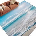 thumbnail image 1 of Summer Ocean Marine Waves Area&nbsp;Rug 6x9ft Modern Blue Ocean Non-Slip&nbsp;Washable Square&nbsp;Rugs Soft Felt Indoor Floor Mat for Bedroom Kitchen Living Room Bathroom, 1 of 9