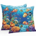thumbnail image 1 of Summer Ocean Outdoor Pillow Covers Pack of 2 Clownfish Coral Seagrass Underwater World Waterproof Throw Pillow Covers Decorative Cushion Cases for Patio Garden Tent Balcony Couch 24x24 inch, 1 of 8