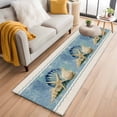 thumbnail image 1 of Summer Ocean Seashell Washable Runner Rugs 2'x6', Blue Sea Shell Starfish Coral Bubble Linen Low Pile Throw Entryway Rug Non-Slip Sturdy Edge Binding Carpet for Indoor Bedside Entrance Bedside, 1 of 9
