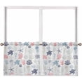 thumbnail image 1 of Summer Ocean Sheer Curtains for Bedroom Living Room Window Tier Curtain 24 Inch Length, Rod Pocket Voile Drapes Kitchen Curtains Small Half Window 2 Panels Sea Turtle Starfish Coral Shell Seahorse, 1 of 5