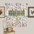 thumbnail image 1 of Summer Ocean Shell Colorful Curtain Tier and Valance Set 3 Piece, Nautical Sea Conch Seamless 3-inch Rod Pocket Window Tier Curtains Valance for Kitchen Living Room, 1 of 9