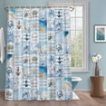 thumbnail image 1 of Summer Ocean Shower Curtains for Bathroom, Turtle Octopus Starfish Anchor Washable Fabric Shower Curtain with Hooks Waterproof Bathroom Decor Sets, 72 x 84 Inches, 1 of 9