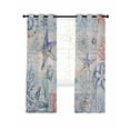 thumbnail image 1 of Summer Ocean Starfish Blackout Curtains for Bedroom Living Room, Coral Shell 72 In Long Thermal Insulated Room Darkening Drapes Grommet Window Treatments, 52 x 72 In, 1 of 9