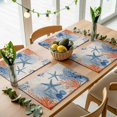 thumbnail image 1 of Summer Ocean Starfish Coral Placemats Set of 4,Wipeable Washable Table Mats for Dining Tables, Blue Sea Creature Retro Linen Place Mats for Kitchen Event Party Tabletop Decor, 1 of 9