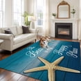 thumbnail image 1 of Summer Ocean Starfish Large Area Rugs 6x9 ft Blue Gradient Wood Grain Washable Rug Non Slip Indoor Carpet Absorbent Floor Mat for Living Room Bedroom Dining Room, 1 of 9