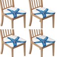 thumbnail image 1 of Summer Ocean Starfish Seat Covers for Dining Room Chairs Set Of 4,Stretch Printed Washable Chair Seat Cover with Elastic Ties and Button,Removable Waterproof Couch Cushion Covers, 1 of 6