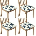 thumbnail image 1 of Summer Ocean Starfish Seat Covers for Dining Room Chairs Set Of 4,Stretch Printed Washable Chair Seat Cover with Elastic Ties and Button,Removable Waterproof Couch Cushion Covers, 1 of 6