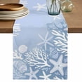 thumbnail image 1 of Summer Ocean Starfish Table Runner 70 Inches, Coastal Coral Beach Conch Light Purple Bed Runner Dresser Scarves Tabletop for Indoor Outdoor Parties/Ceremony/Banquet, 13" x 70", 1 of 9