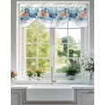 thumbnail image 1 of Summer Ocean Tie Up Valances Curtain, Adjustable Kitchen Coastal Starfish Conch Shell Seaweed Blue Stripe Valances for Windows Decor, Rod Pocket Short Curtains Set for Bedroom/Bathroom, 60"x18", 1 of 9