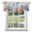 thumbnail image 1 of Summer Ocean Valance Curtain Blue Jellyfish Orange Corals Shells Starfish Retro Window Valances Rod Pocket Short Curtains Window Treatments for Kitchen Bedroom Bathroom Laundry 42" x 18", 1 of 9