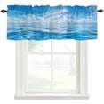 thumbnail image 1 of Summer Ocean Valances for Windows Seawater White Clouds Blue Sky Rod Pocket Curtain Valance Window Treatment Short Curtains for Kitchen Living Room, 60"x14", 1 of 9