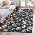 thumbnail image 1 of Summer Ocean Washable Area Rugs 2.7'x5', Shell Starfish Conch Blue Backdrop Low Pile Throw Living Room Rug Non-Slip Sturdy Edge Binding Carpet for Indoor Entryway Bedside Kitchen, 1 of 9