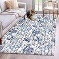 thumbnail image 1 of Summer Ocean Washable Area Rugs 4'x6', Blue Retro Conch Starfish Shell Low Pile Throw Living Room Rug Non-Slip Sturdy Edge Binding Carpet for Indoor Entryway Bedside Kitchen, 1 of 9