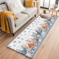 thumbnail image 1 of Summer Ocean Washable Runner Rugs 2'x6', Nautical Sea Starfish Shell Coral Seahorse Blue Stripe Low Pile Throw Entryway Rug Non-Slip Sturdy Edge Binding Carpet for Indoor Bedside Entrance Bedside, 1 of 9