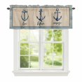 thumbnail image 1 of Summer Ocean Window Valance for Kitchen, Blue Stripes Anchor Free Believe Courage Linen Rod Pocket Short Curtain for Small Windows, Light Filtering Decorative Valance, 42 x 18 Inch, 1 Panel, 1 of 9