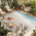 thumbnail image 1 of Summer Oceans Beaches Outdoor Rug for Patio/Deck/Porch, Non-Slip Large Area Rug 5 x 8 Ft, Sea Waves Starfish Shells Coastal Indoor Outdoor Rugs Washable Area Rugs, Camping Rug Carpet Runner, 1 of 8