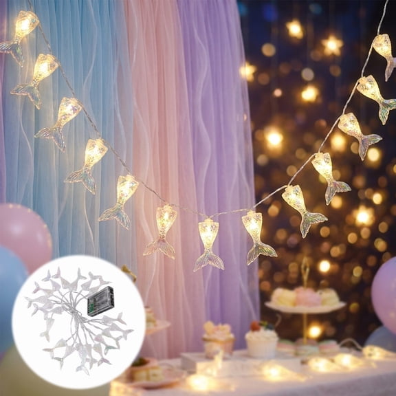 Summer Oceans Themed LED String Lights, Nautical Inspired Fairylights, Plastic LED String Lights for Bedroom Patio Holiday Party Decor, Indoor / Outdoor Decorative Lighting, Warm Glow