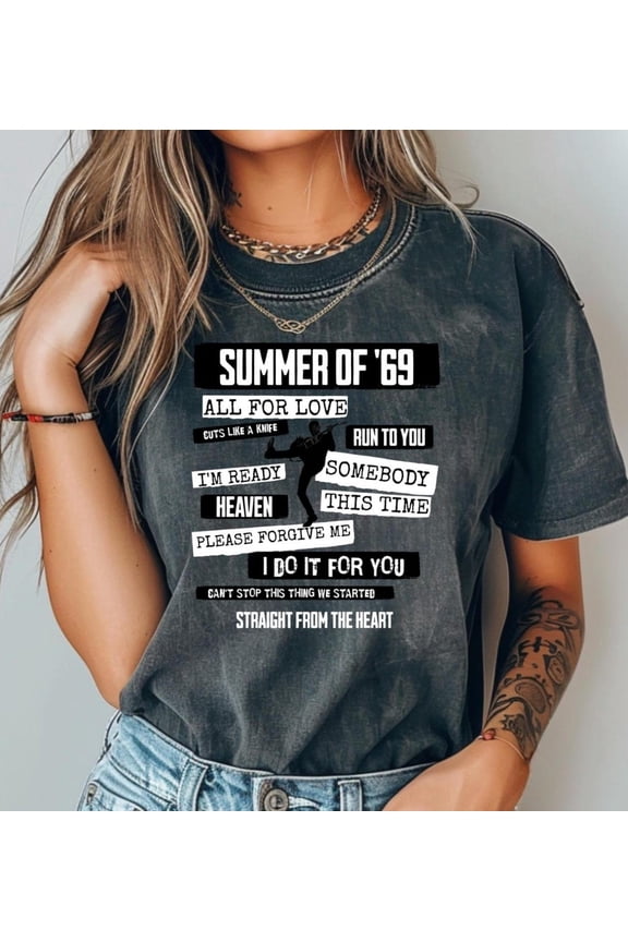 Summer Of '69, Retro Music Tee, Bryan Adams Vintage Shirt, Retro Shirt, Reckless Shirt, Music Shirt, 2025 Music Tour Shirt/Hoodie