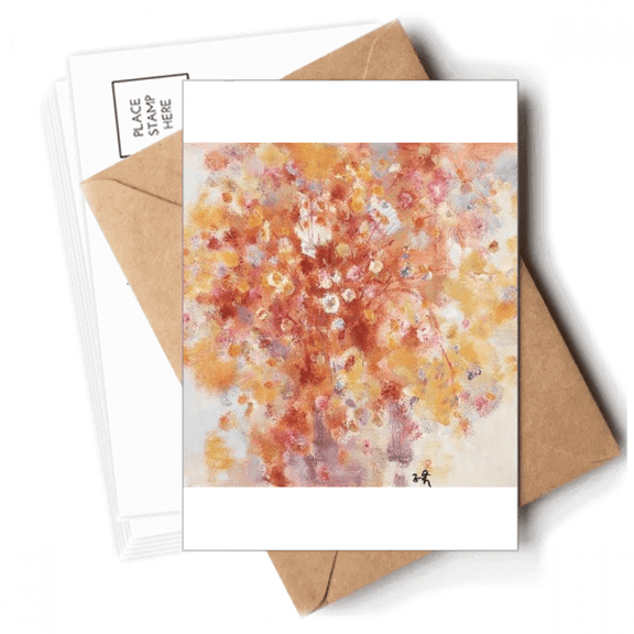 Summer Oil Painting Art Still Life Flower Postcards Envelopes Blank Note Cards Mailing