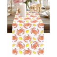 thumbnail image 1 of Summer Orange Crab Yellow Lemon Table Runner-36 Inch Long Abstract Marine Life Table Runners Linen Burlap Tablerunner for Kitchen Dining Room Holiday Party, 1 of 9