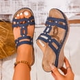 thumbnail image 1 of Summer Orthopedic Sandals for Womens Wedge Plus Size Casual Spring Versatile Beach Wedge Heel Shoes Color Fish Mouth Open-Toe Thick-Soled Slippers, 1 of 9