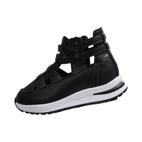 Summer Orthopedic Sneakers for Women, Side Zipper Closed Toe Hollow Out Breathable Casual Comfortable Beach Shoes 36