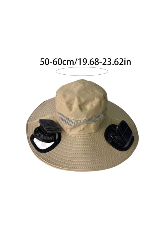 Summer Outdoor Activies Hat,Wide Brim Dual Solar Fan Hat,USB And Solar Powered Fan Hat,Cooling Fishing Hat with Fans for Hiking Camping Hunting,Strong Wind Solar Powered Fan For Men Women