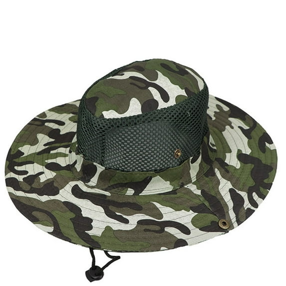 Summer Outdoor Boonie Hunting Fishing Safari Bucket Sun Hat with Adjustable Strap