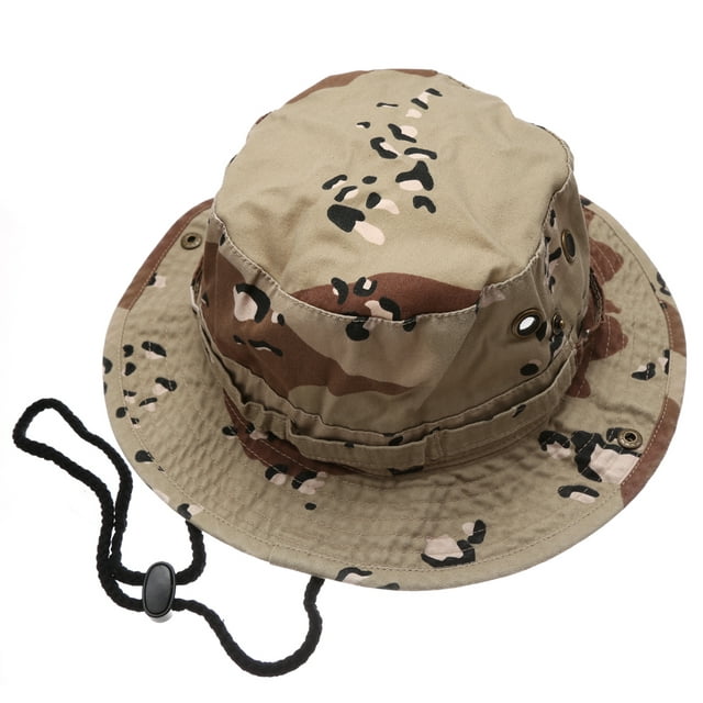 Summer Outdoor Boonie Hunting Fishing Safari  Bucket Sun Hat with adjustable strap