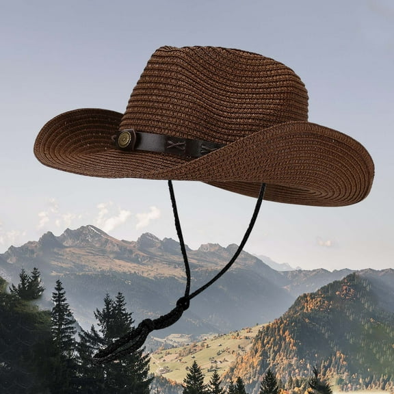 Summer Outdoor Casual Holiday Panama Style Shade Straw Hat Sun Hat Visor Hats for Women Evaporating Hat Boys Sunhat Cowboy Hat for Women Women's Visors Fisherman Hat for Women Sub Visor Beach Cowboy