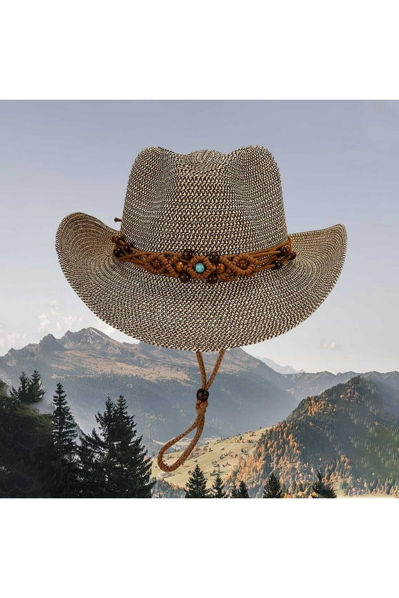 Summer Outdoor Casual Style Holiday Panama Style Shade Straw Hat Sun Hat Roofing Hats Solar Escape Hats Favorable Apparel Beach Hats for Women Big Head Summers Hats for Men Hats Fashion Unchained Hat