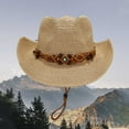 thumbnail image 1 of Summer Outdoor Casual Style Holiday Panama Style Shade Straw Hat Sun Hat Roofing Hats Solar Escape Hats Favorable Apparel Beach Hats for Women Big Head Summers Hats for Men Hats Fashion Unchained Hat, 1 of 7