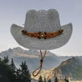 thumbnail image 1 of Summer Outdoor Casual Style Holiday Panama Style Shade Straw Hat Sun Hat Roofing Hats Solar Escape Hats Favorable Apparel Beach Hats for Women Big Head Summers Hats for Men Hats Fashion Unchained Hat, 1 of 3