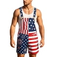thumbnail image 1 of American Flag Overalls Men Shorts Loose Fit Festival Jumpsuits Patriotic Work Bibs Coveralls Casual Outdoor Summer Fourth of July Clothes, 1 of 5