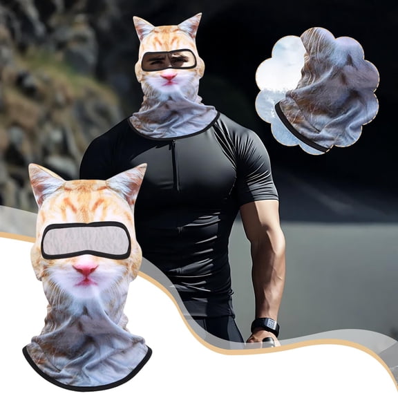 Summer Outdoor Face Mask Balaclava, UV Protection Breathable Skiing Cycling Motorcycling Mask with Soft Comfortable Fit, Stylish Patterned Head Cover for Festivals Raves Outdoor Sports